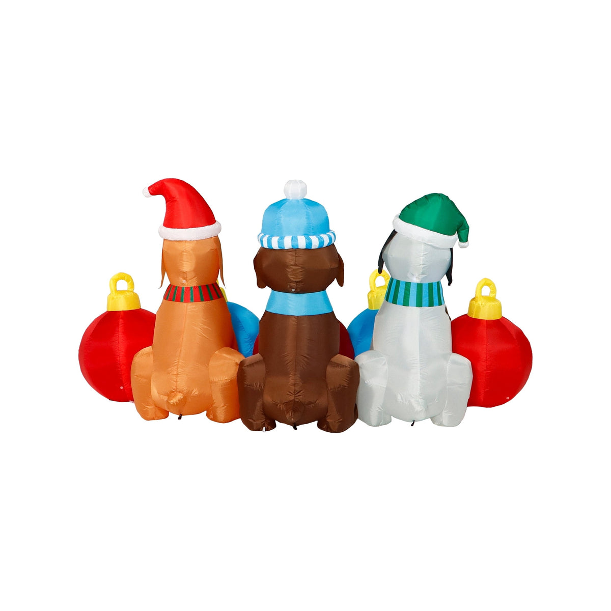 Multicolor Merry Dogs Christmas Airblown Yard Inflatable, 8', by Holiday Time