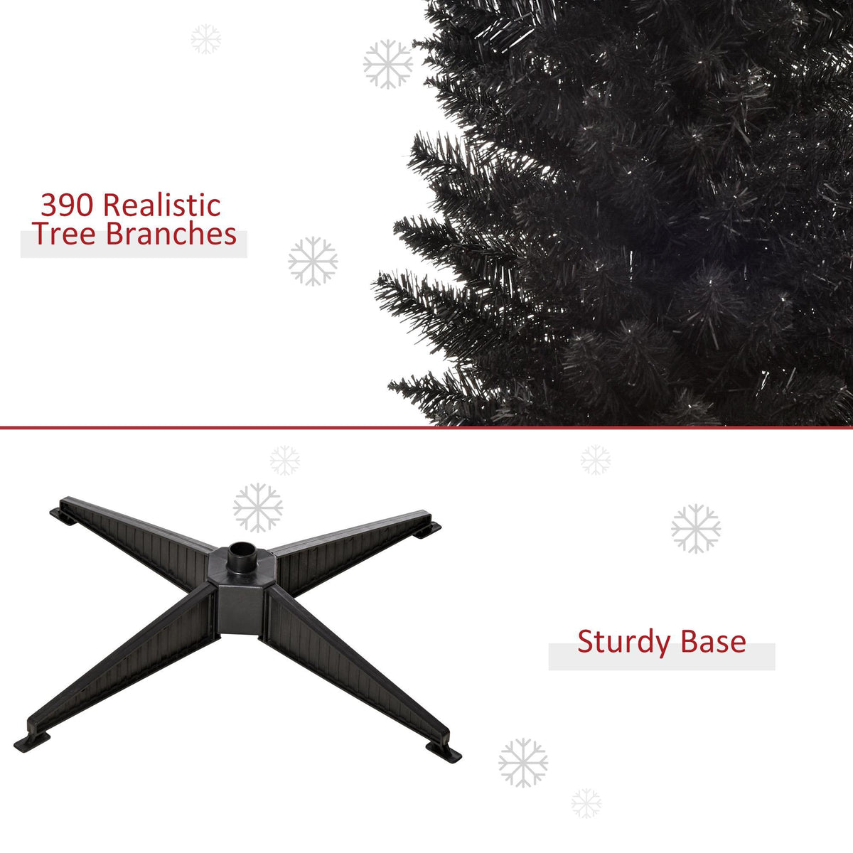 Kadyn Christmas Tree, Xmas Trees,6' Artificial Pencil Christmas Tree with 390 Realistic Branch Tips and Plastic Stand, Silver
