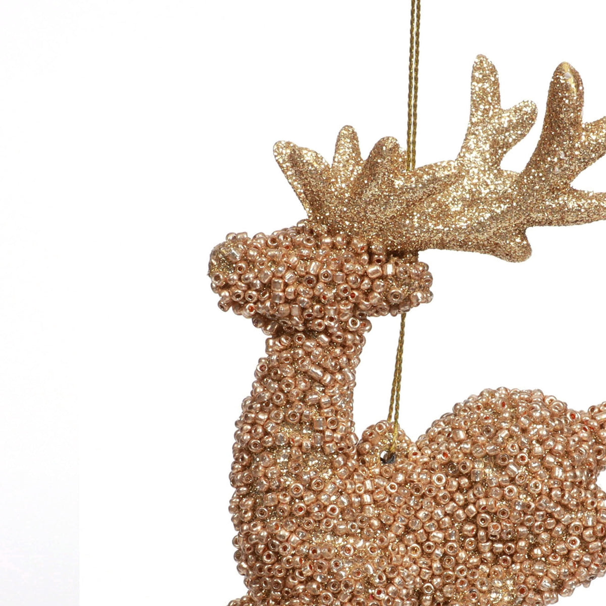 Gold Bead Deer Christmas Ornament, 3.5", by Holiday Time