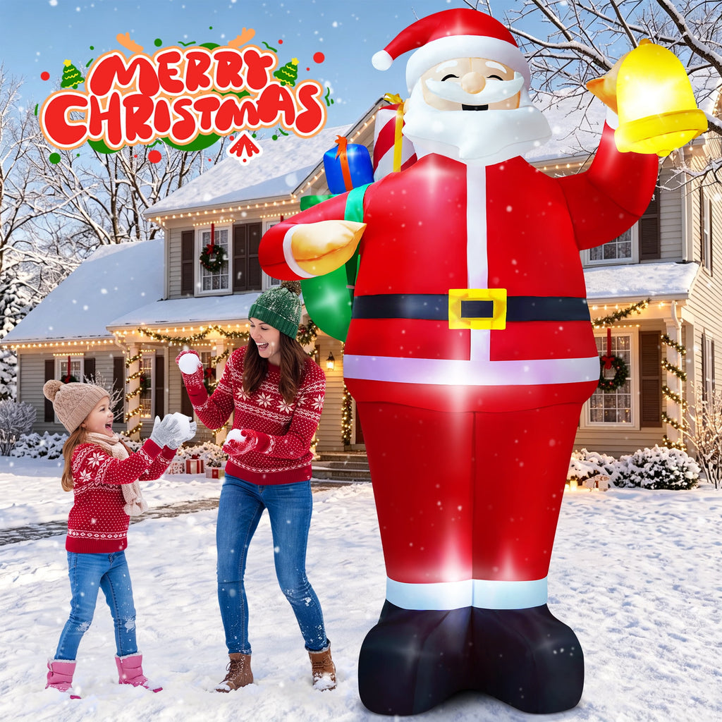 Yexmas 7FT Christmas Inflatable Santa Claus with Photo Frame, Blow Up Santa Claus Xmas Decorations for Outdoor Indoor, Built-in LED Light for Yard Gardern Lawn