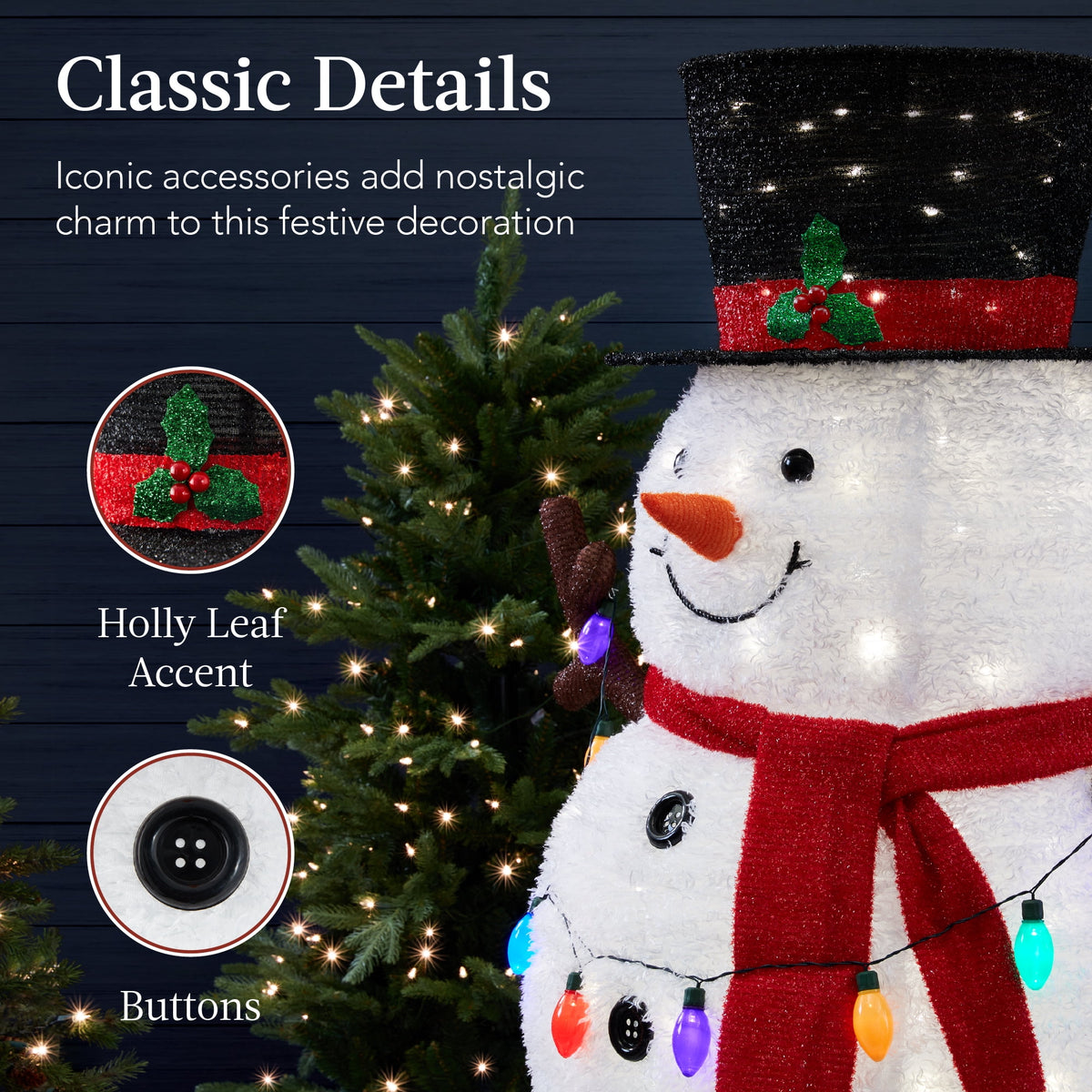 Best Choice Products 3ft Lighted Pop-Up Snowman, Outdoor Christmas Holiday Decoration w/ 100 LED Lights, Hat , Scarf