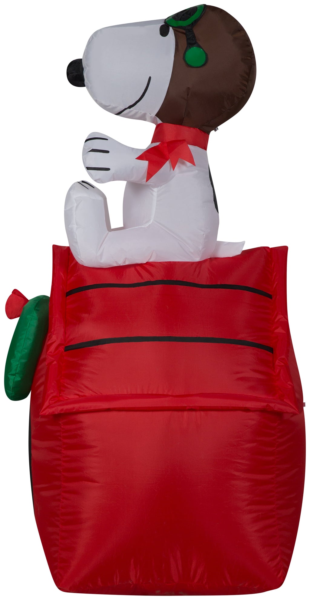 42" Airblown® Inflatable Peanuts® Christmas Snoopy Flying Ace on Doghouse Outdoor Yard Decoration