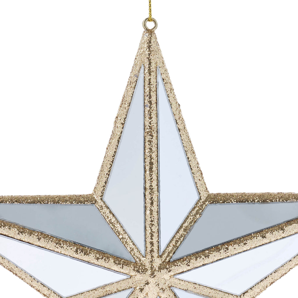 Gold Glitter Mirror Star Christmas Ornament, 6", by Holiday Time