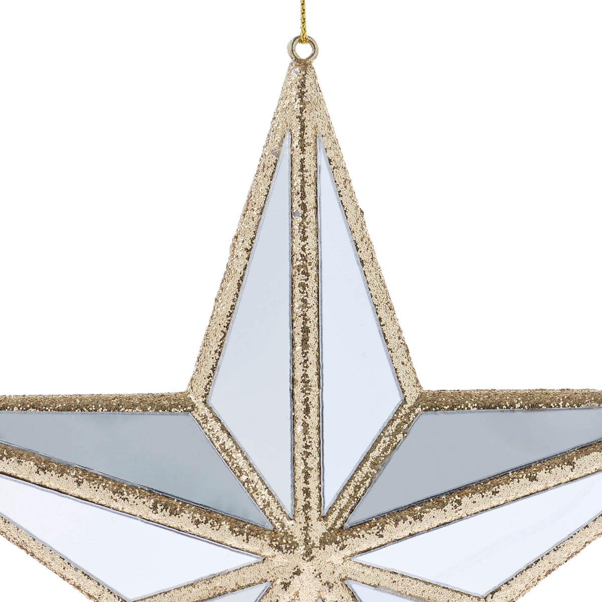 Gold Glitter Mirror Star Christmas Ornament, 6", by Holiday Time