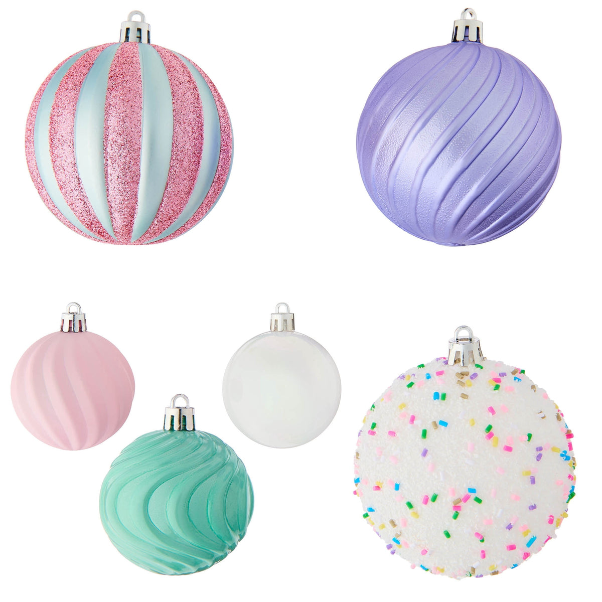 75-Count Multicolor Pastel Ball Shatterproof Christmas Ornaments, by Holiday Time