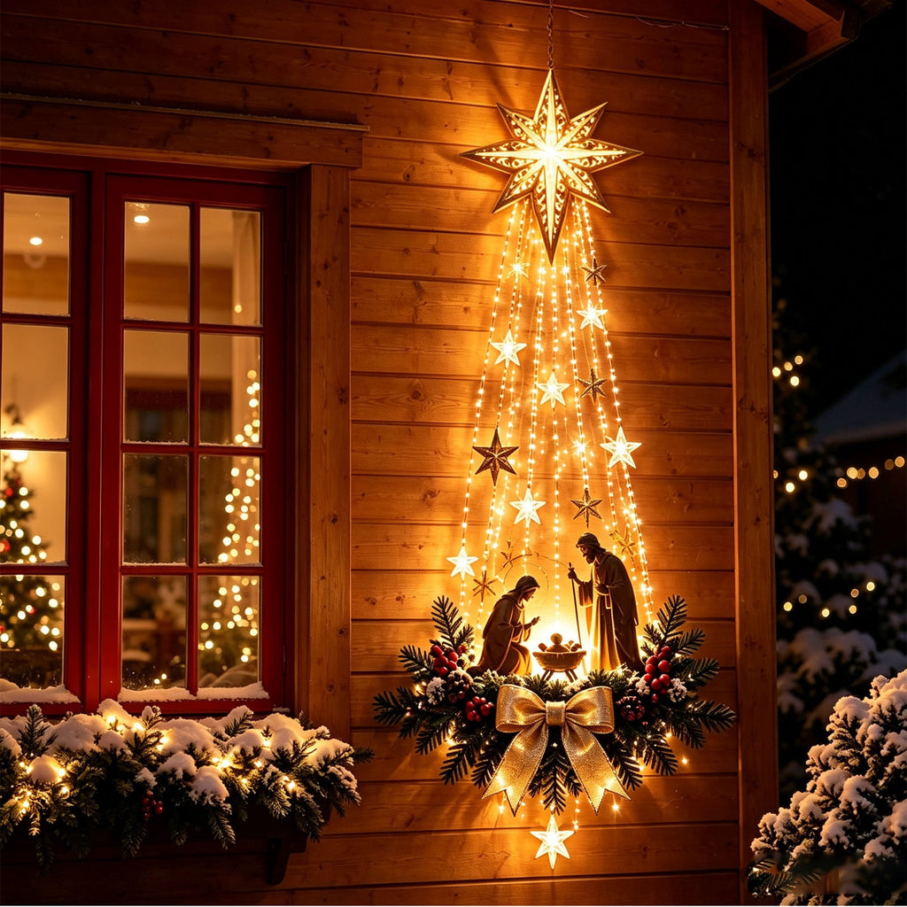 Snowman Magic Fountain, Flowing Snowflake LED Christmas Garden Light,Solar Power and Outdoor Garden Stake for Christmas Yard Decor