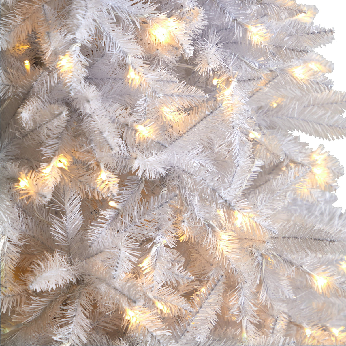 Nearly Natural 3' White Slim Artificial Christmas Tree Prelit 50 Warm White LED Lights
