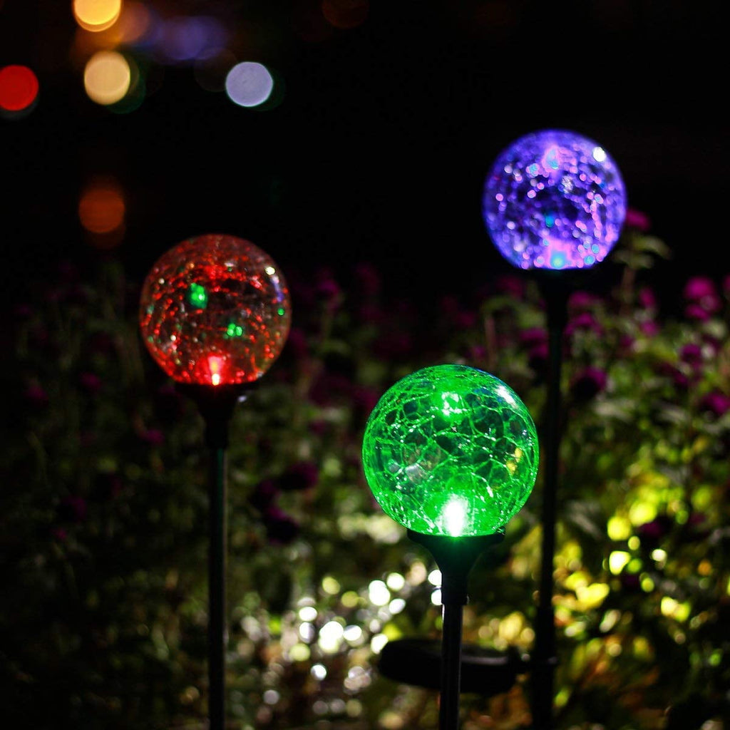 QiShi Solar Garden Lights Tree Outdoor Multi-Color Changing LED Stake Lights Flower for Garden, Patio, Yard and Decoration Solar Flickering Tree Lights (Tree,2 Pack)