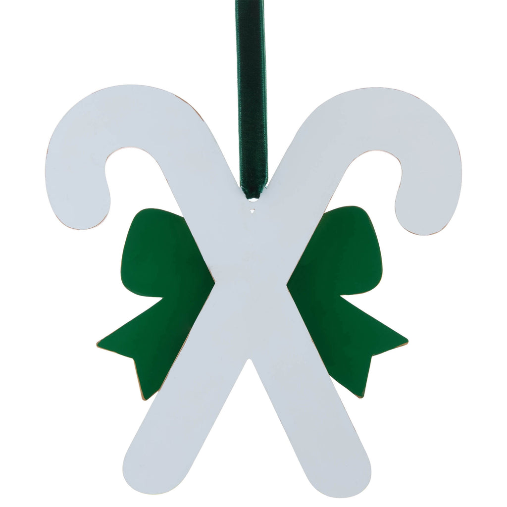 Red, White and Green Candy Cane and Bow Christmas Ornament, 5.5", by Holiday Time
