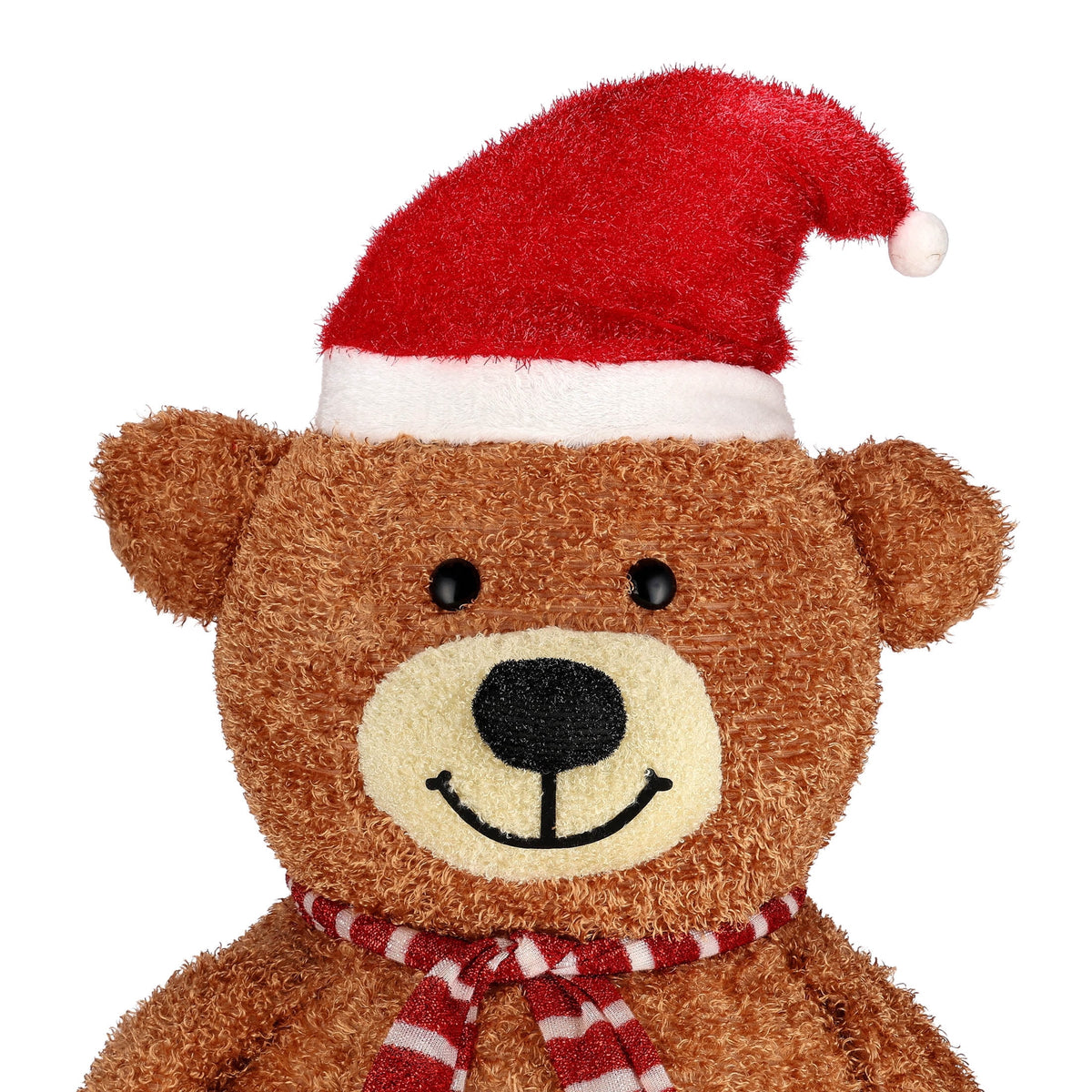 Indoor/Outdoor Light-Up Fluffy Pop-Up Bear Christmas Decoration with 230 LED Lights, Warm White, 55", by Holiday Time