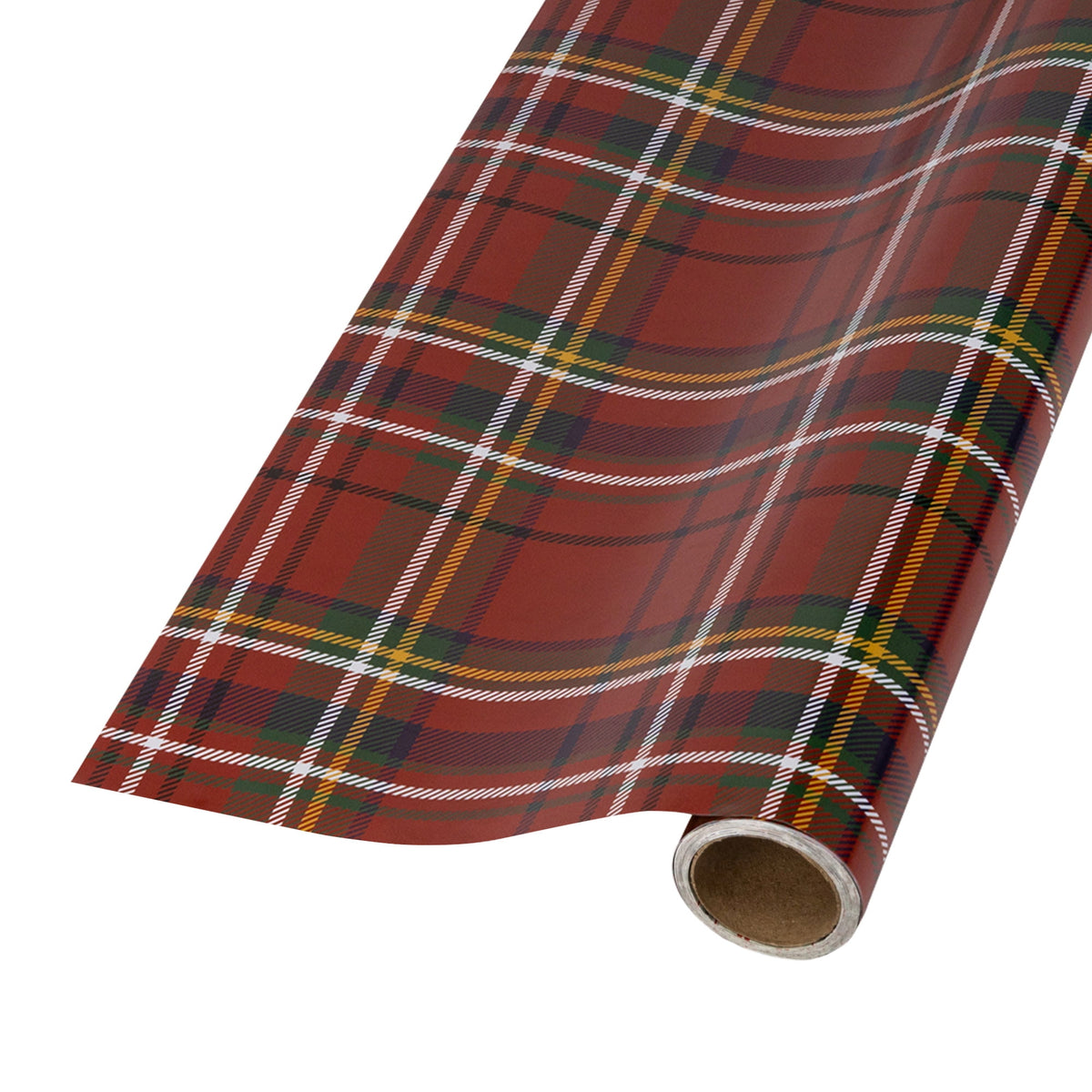 LaRibbons 30" x 33' Christmas Wrapping Paper Jumbo Roll, Traditional Tartan Plaid and Decorated Trees