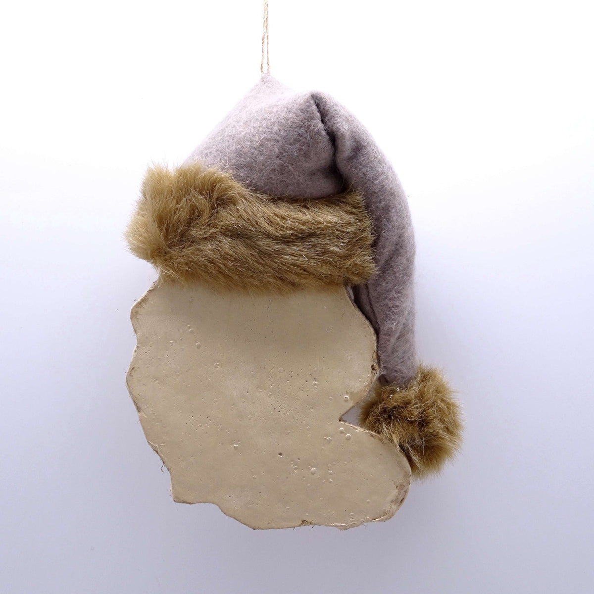 Multicolor Faux Fur Trim Santa Christmas Ornament, 6.5", by Holiday Time