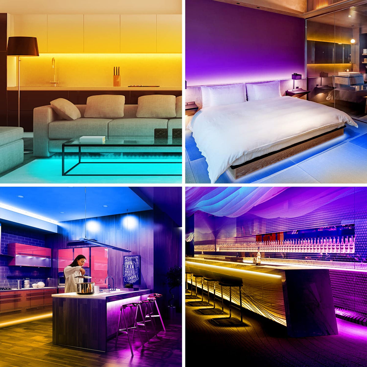 DAYBETTER Led Strip Lights 200ft,App and Remote Control,RGB Music Sync Color Changing LED Lights for Bedroom,Party,Home Decoration