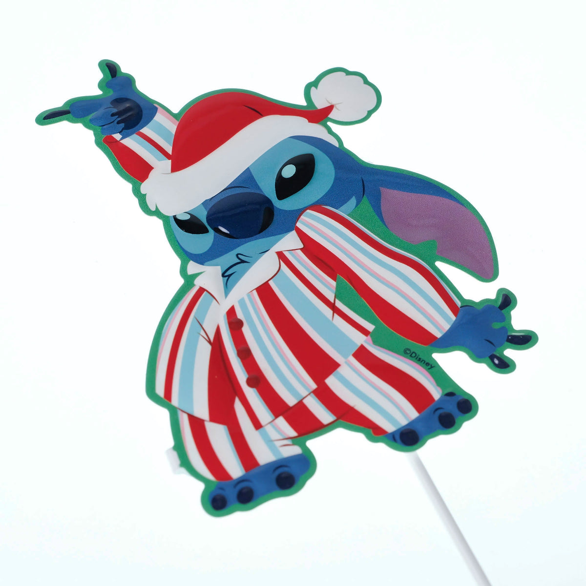 Stitch Christmas Yard Stake – Holiday Outdoor Decoration in Festive Pajamas