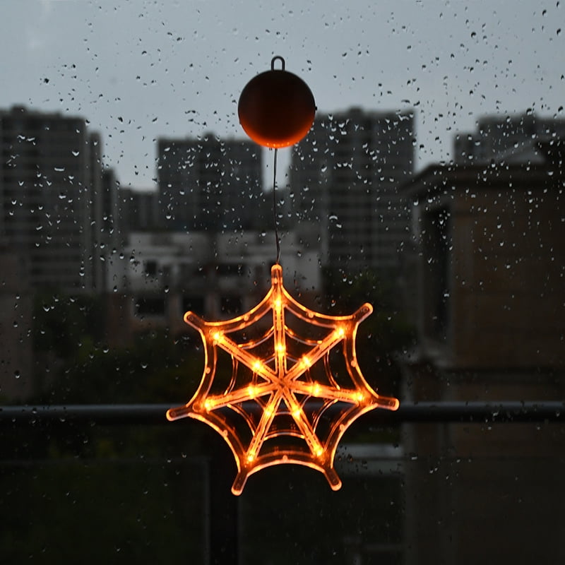 Halloween Window Lights Home Indoor LED Pumpkin Spider Ghost LED Sucker Lamp 2024 Halloween Party Hanging Decoration Kids Favors