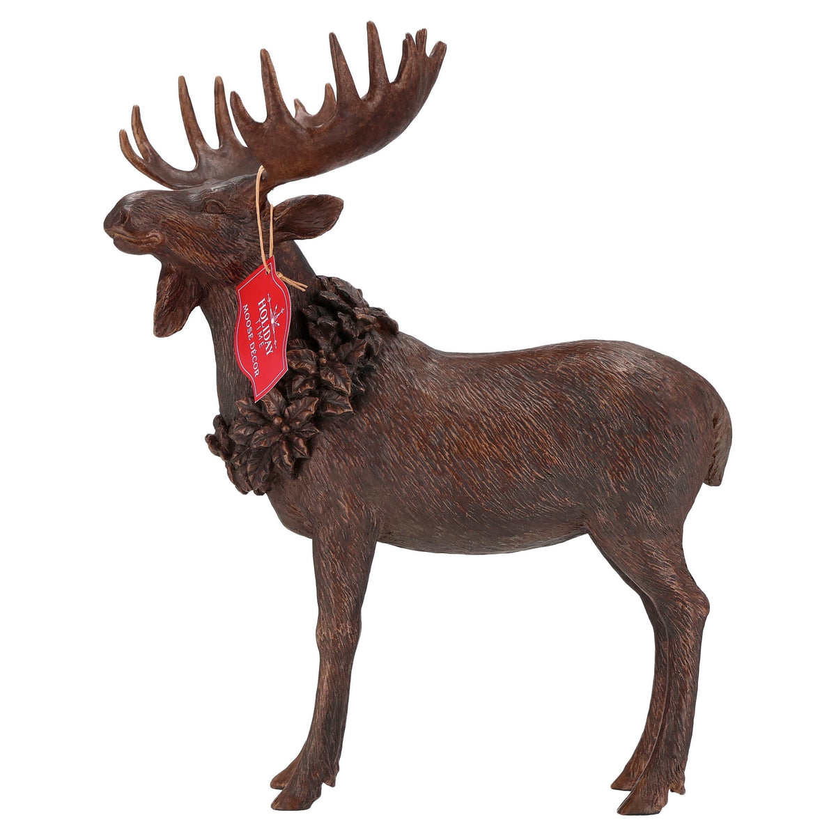 Resin Standing Moose Christmas Decoration, Brown, 13.5", by Holiday Time