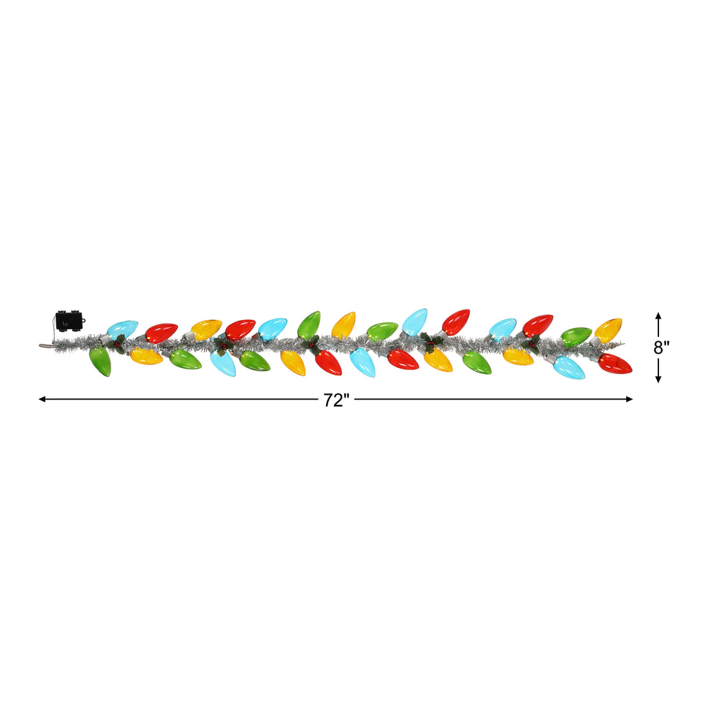 Mr. Christmas 6 ft. Retro C9 Bulb Garland - Multi-color
