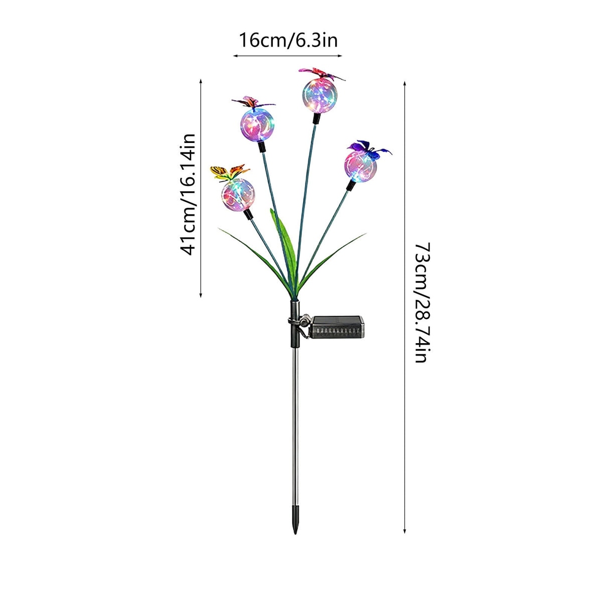Solar Outdoor Butterfly Ball Swaying Lights - Waterproof Garden Yard Landscape Decor, Automatic Dusk to Dawn, Easy Install, Pathway and Patio Lighting Multicolor