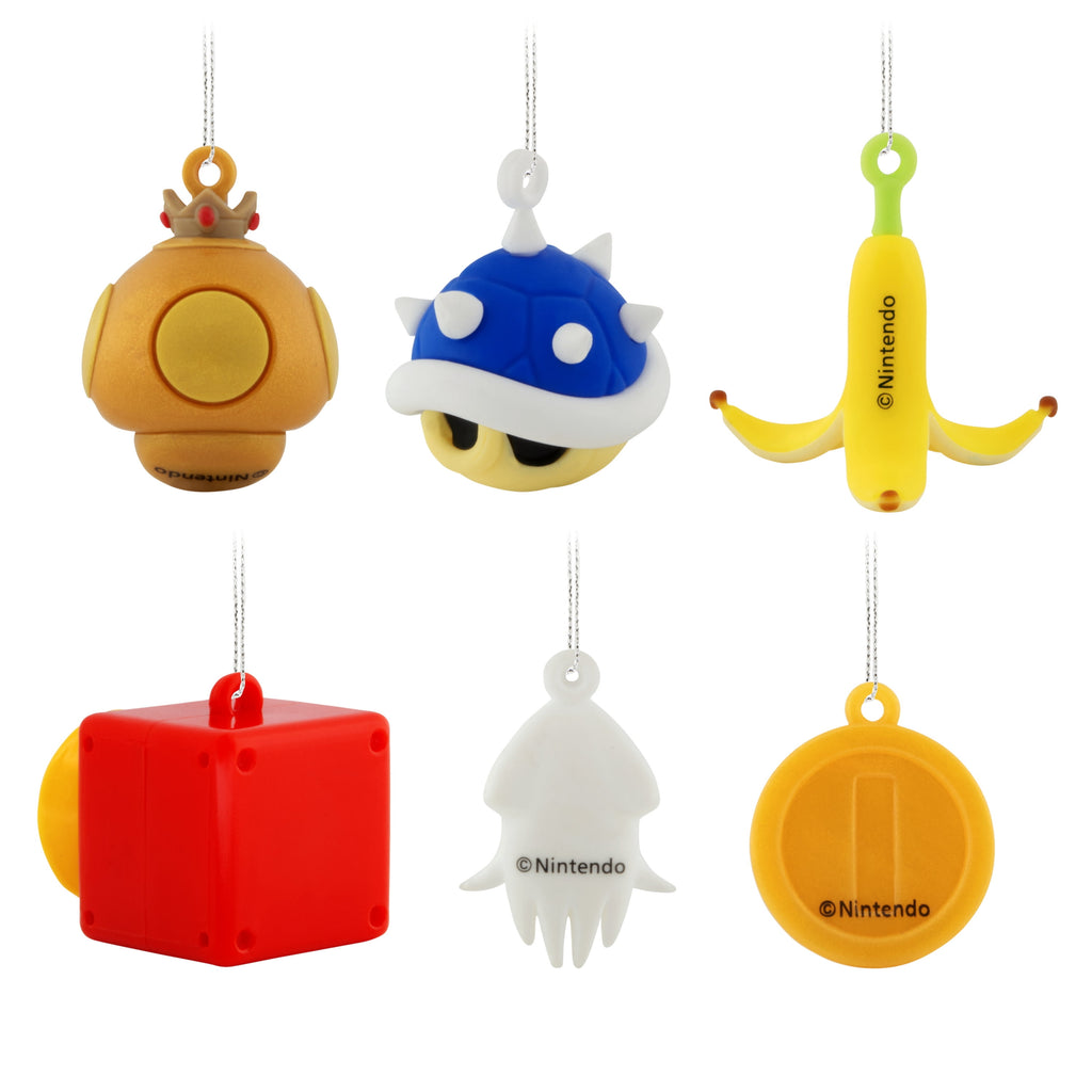 Hallmark Mini Ornaments (Nintendo Mario Kart, Shattrprf), Set of 6, 1 Count