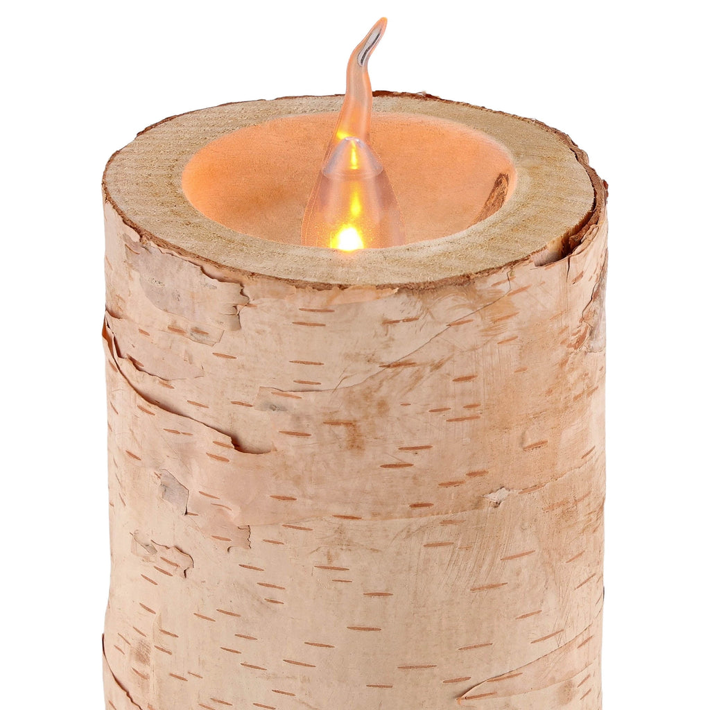 Battery-Operated LED Wooden Flameless Christmas Candle, Brown, 7.3", by Holiday Time