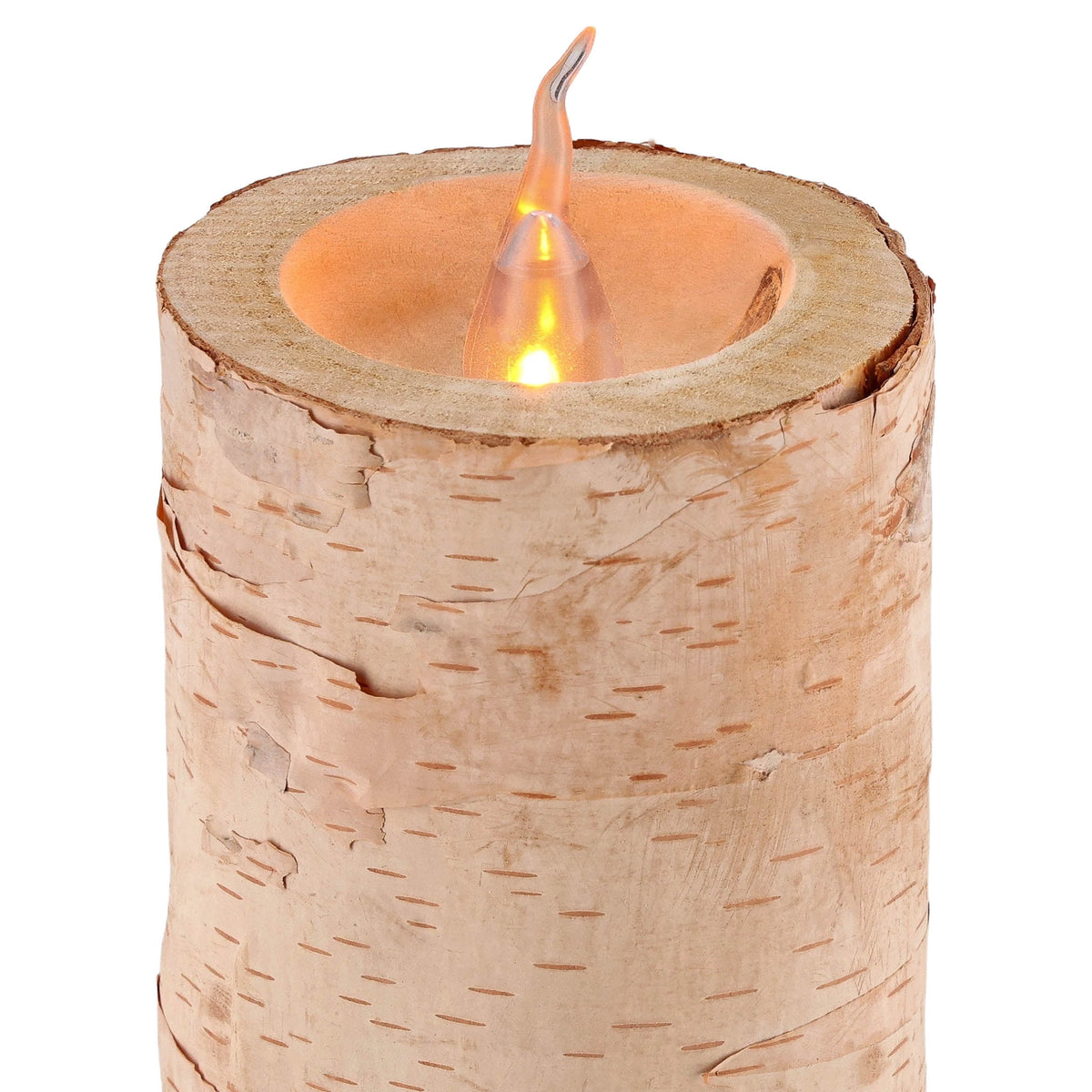 Battery-Operated LED Wooden Flameless Christmas Candle, Brown, 7.3", by Holiday Time
