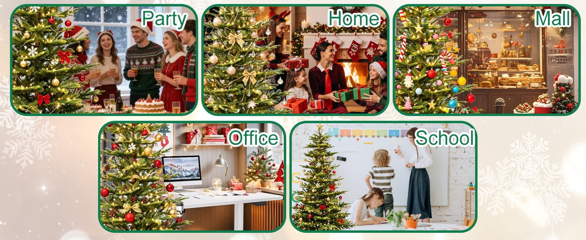 Bringstar 6Ft Prelit Christmas Tree, Premium Artificial Tree with 814 Realistic PE&PVC Mixed Tips, 400 Warm Lights