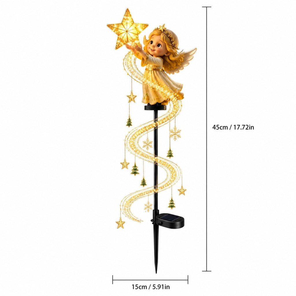 Christmas Reindeer Lighted Yard Stake, Bell and Snowflake Outdoor Decor for Lawn Garden Pathway Porch Holiday Display, 31.9 in