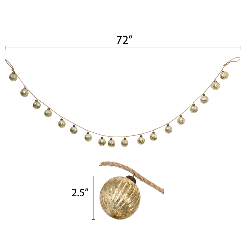 My Texas House Shatterproof Ornament Christmas Garland, Gold, 6'