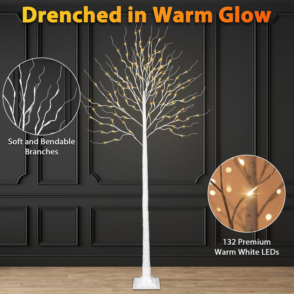 VIVATREES 7.5ft Pre-lit Artificial Christmas Tree Frasier Fir w/ 3325 PVC PE Hinged Branch Tips 450 Multi Color LED Lights Foldable Base