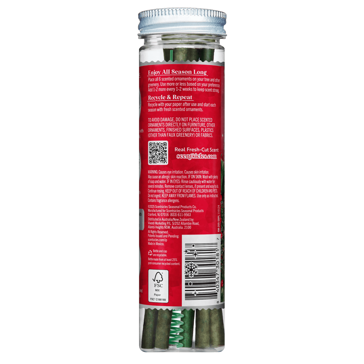 Scentsicles Snowberry Pine Scented Fragrance Sticks - 6 Count