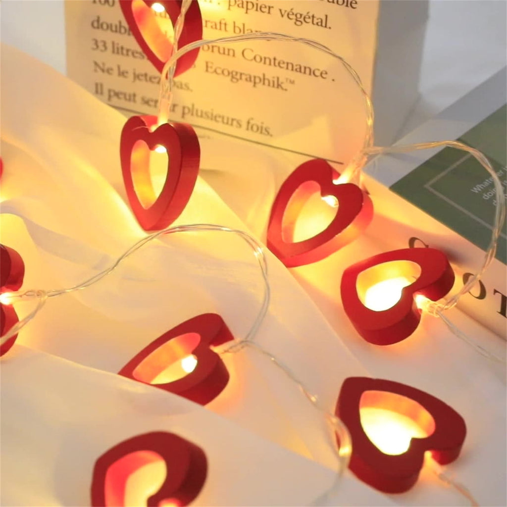 XGFHYJEH 5ft Valentines Day Decorations, Valentines Day Lights, Valentines String Lights, Valentine's Day Decor, Heart String Lights, Battery Operated