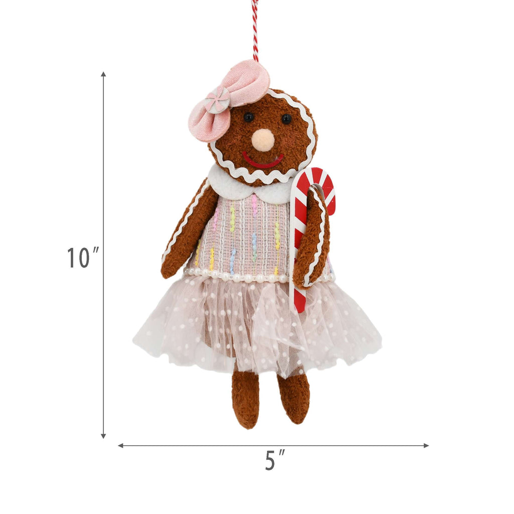 Holiday Time Christmas Jumbo Gingerbread Girl Ornament 10"
