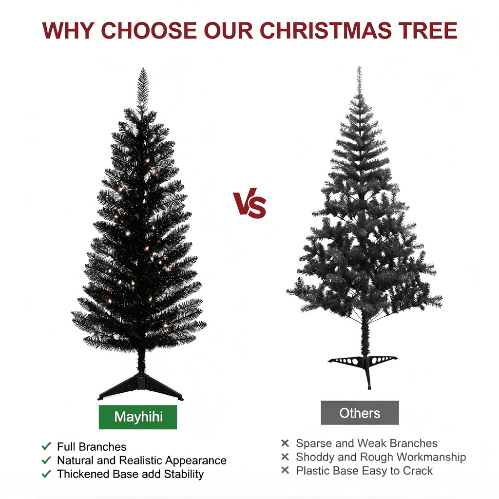 Mayhihi 4FT White Small Christmas Tree with Lights, Artificial Xmas Trees for Home Office