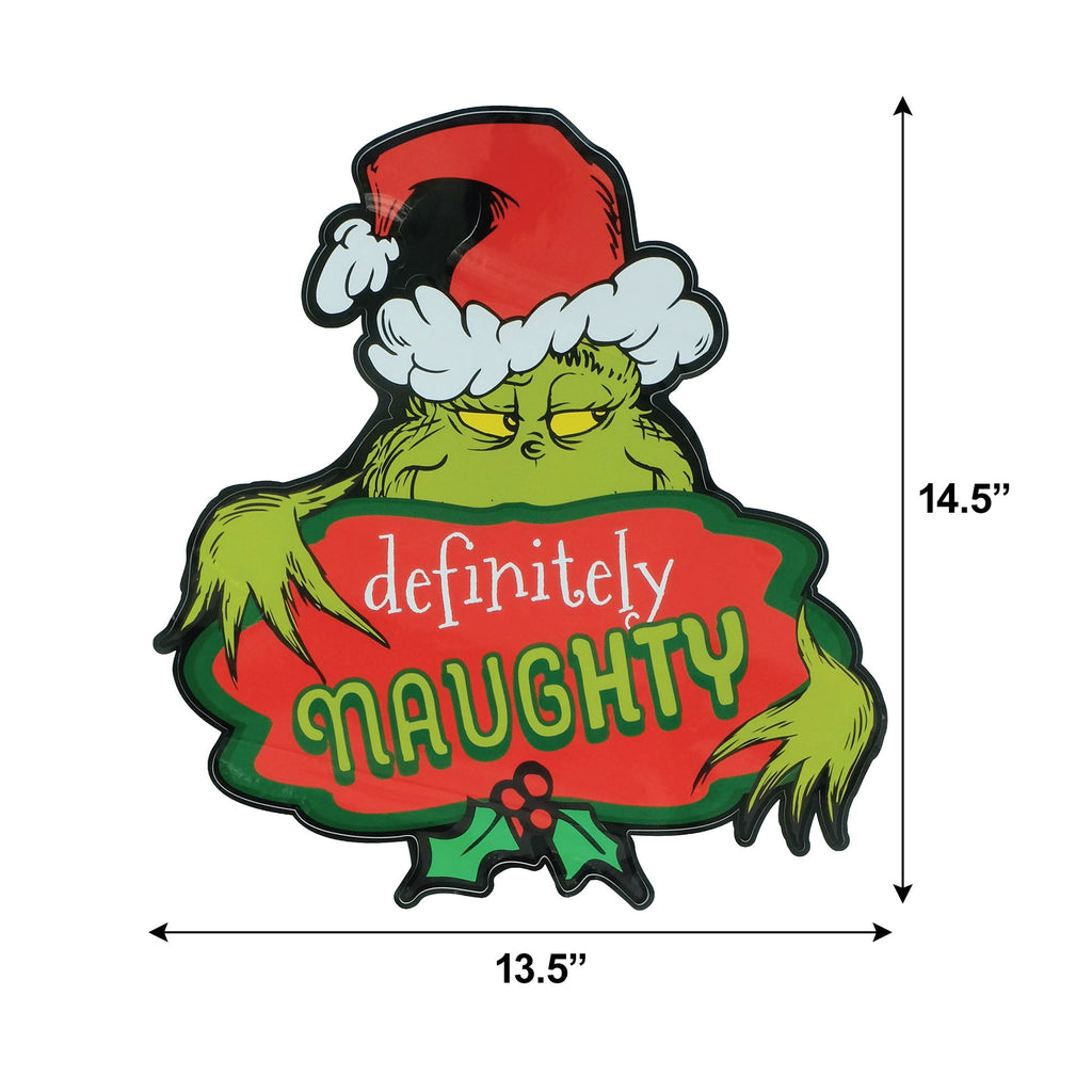 Dr. Seuss The Grinch Christmas Door Sticker Set – Holiday Wall & Door Decoration