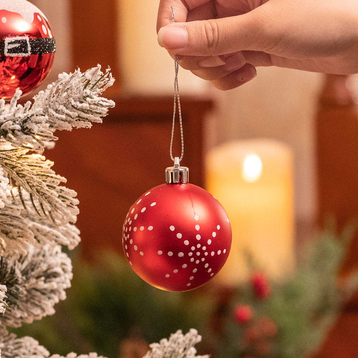 Valery Madelyn 24ct 2.36" Christmas Ball Ornaments, Red White Shatterproof Ornaments for Christmas Party Decor