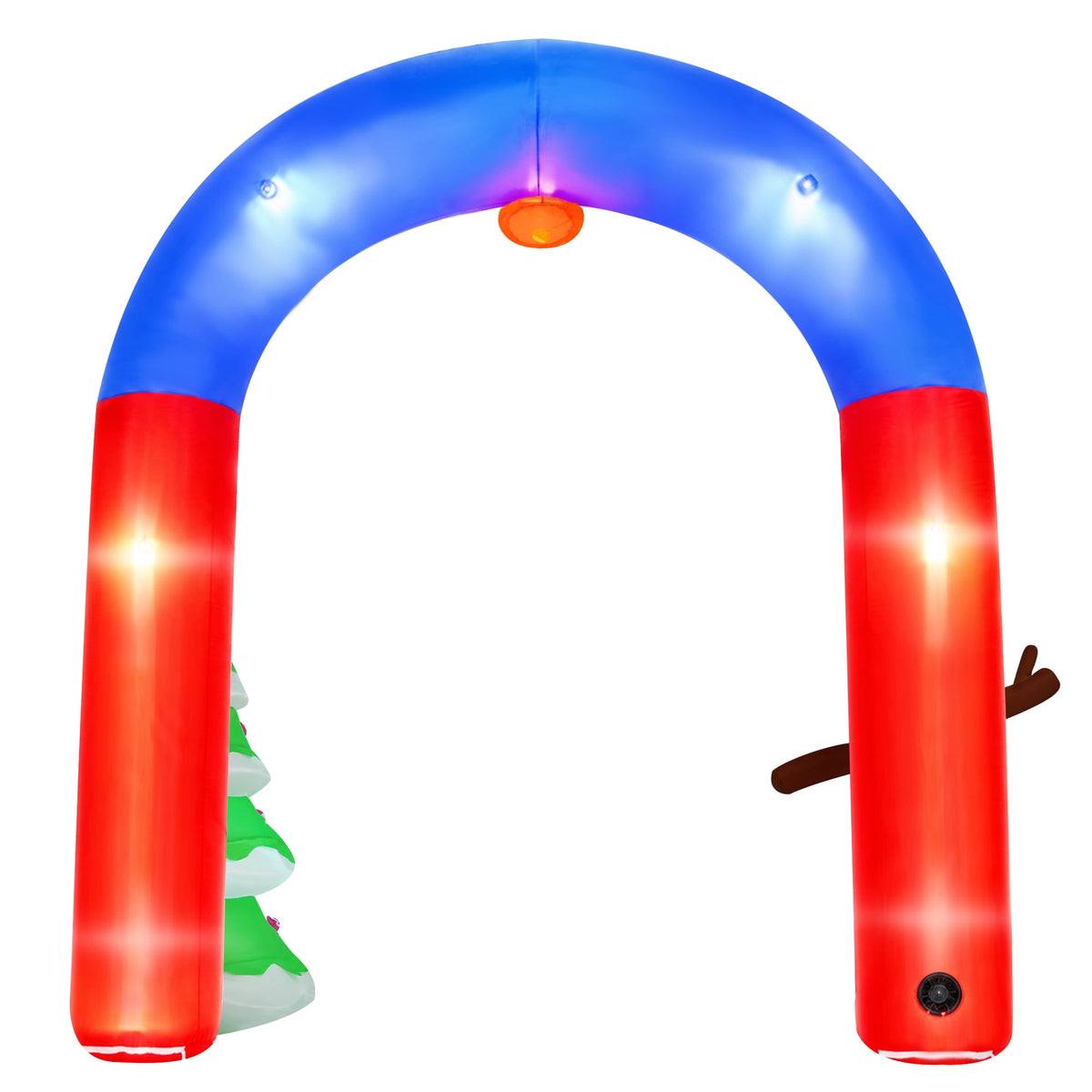 Yexmas 8FT Christmas Inflatable Archway,Christmas Blow Up Yard Decorations with Santa Claus and Snowman,Outdoor Christmas Decorations with Bow LED Lights
