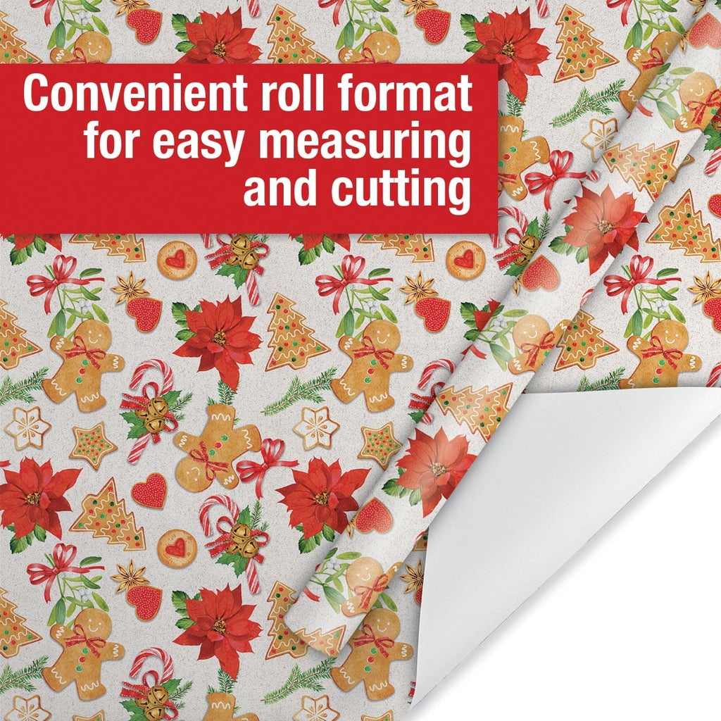 Current Homemade Gingerbread Christmas Jumbo Wrapping Paper Roll, 23-Inch x 32-Foot