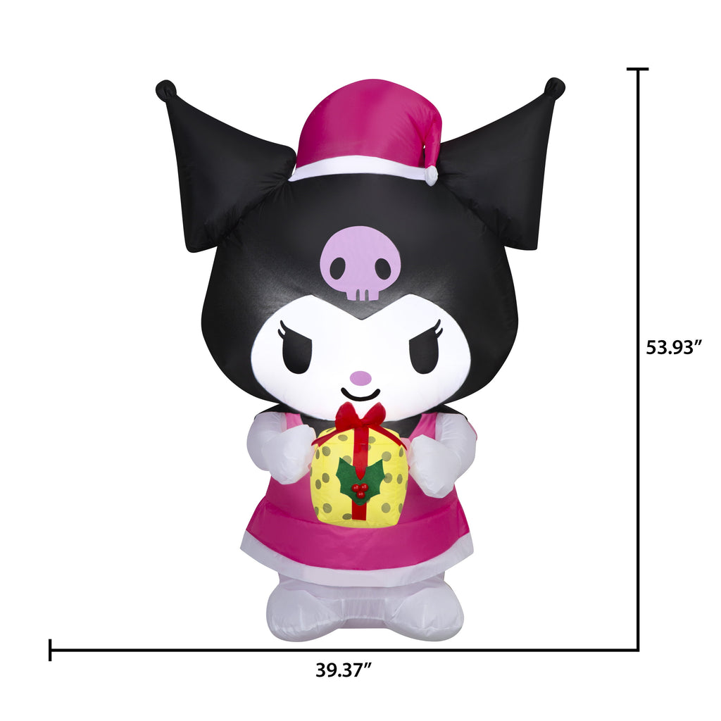 4.5 ft Kuromi & Yellow Present Christmas Airblown Yard Inflatable, Multicolor, by Sanrio