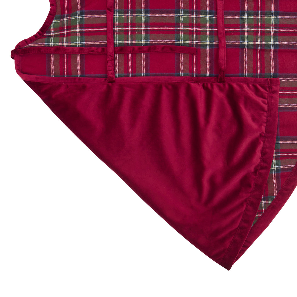 My Texas House Angie Red Plaid Christmas Tree Skirt, 60"