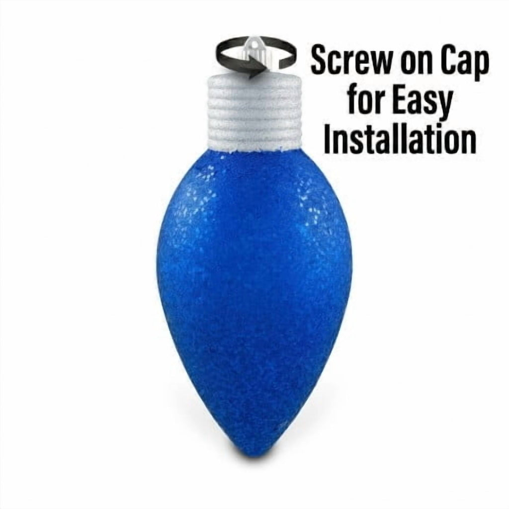 Dark Blue Glitter Jumbo C9 Bulb Shatterproof Christmas Ornament, 12", by Holiday Time