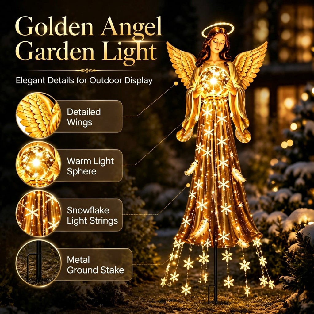 Luckky Christmas Bell Cascade Solar Yard Light, 39.37 Inch Warm White Cascading Bell Garden Stake Light, Solar‑Powered Outdoor Christmas Decor for Lawn, Garden, Pathway & Front Yard, 1 Pack
