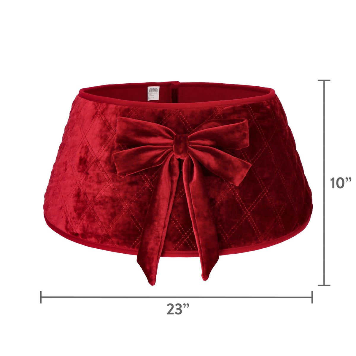 Quilted Velvet Stand Band Christmas Tree Collar, Red, 23", by Holiday Time