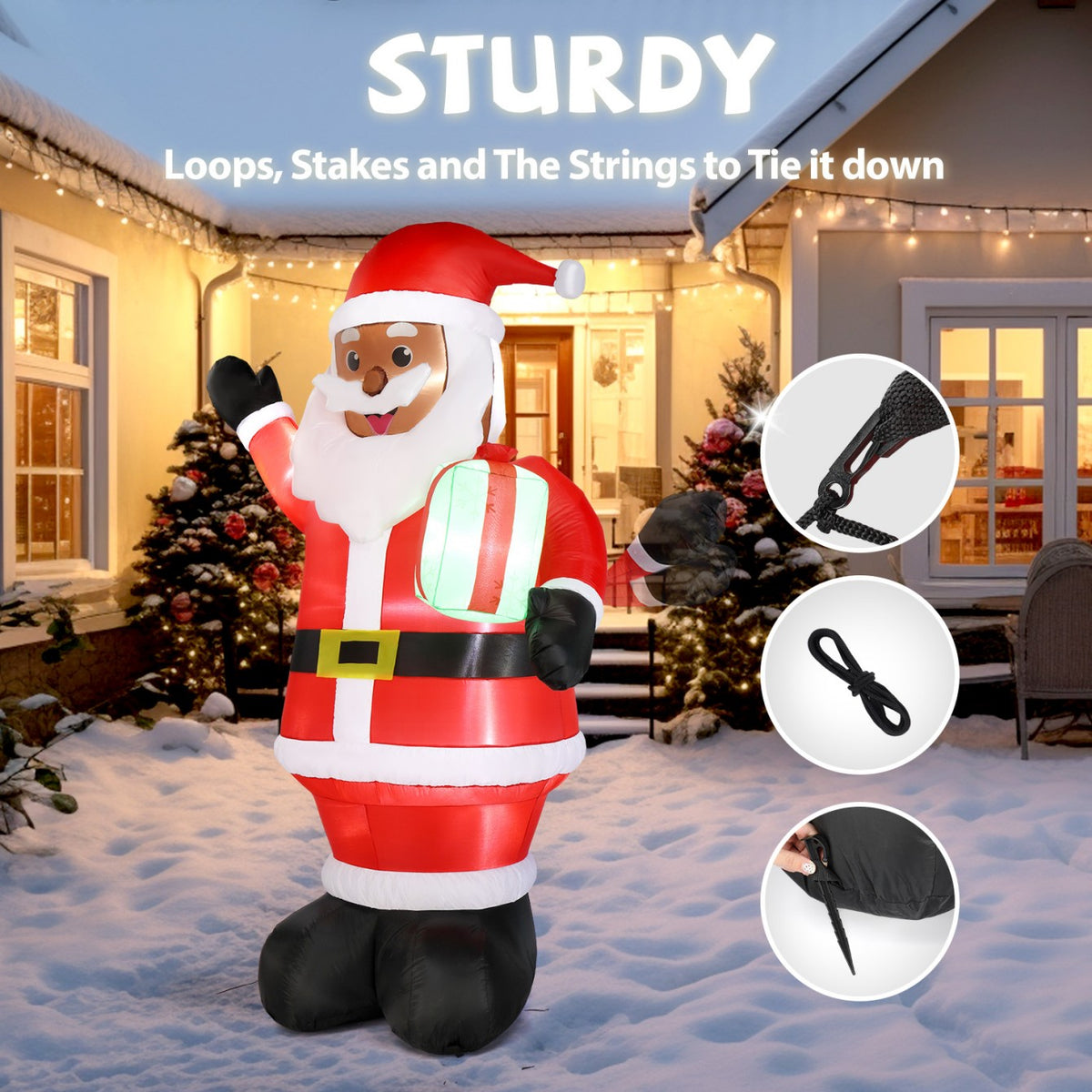 Tcbosik 12 FT Giant Christmas Inflatables Snowman Outdoor Yard Decorations, Blow up Snow Man with Black Hat, Built-in LED Light, Winter Outside Decor for Holiday Party Patio Garden Lawn