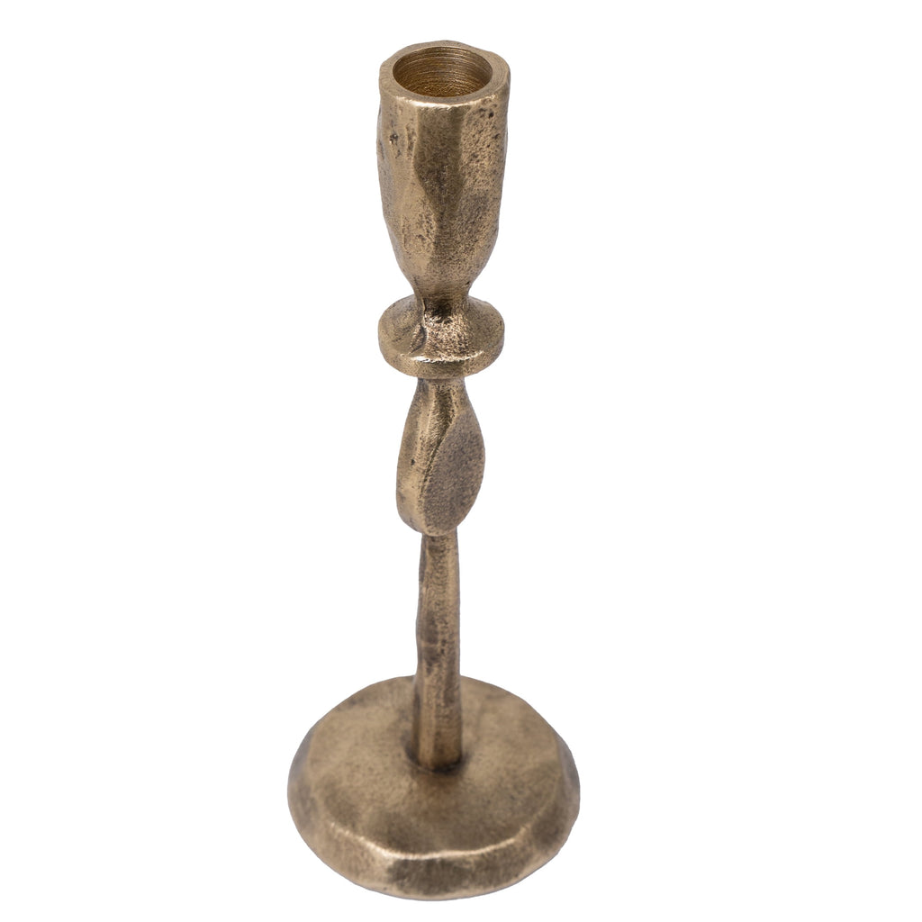 My Texas House Gold Christmas Taper Candle Holder, 9"
