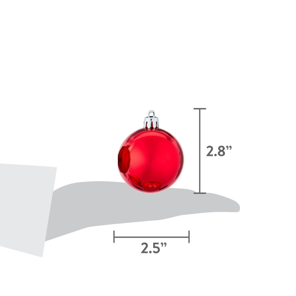 24-Count Red/Green/Gold Ball Shatterproof Christmas Ornaments, 2.8", by Holiday Time