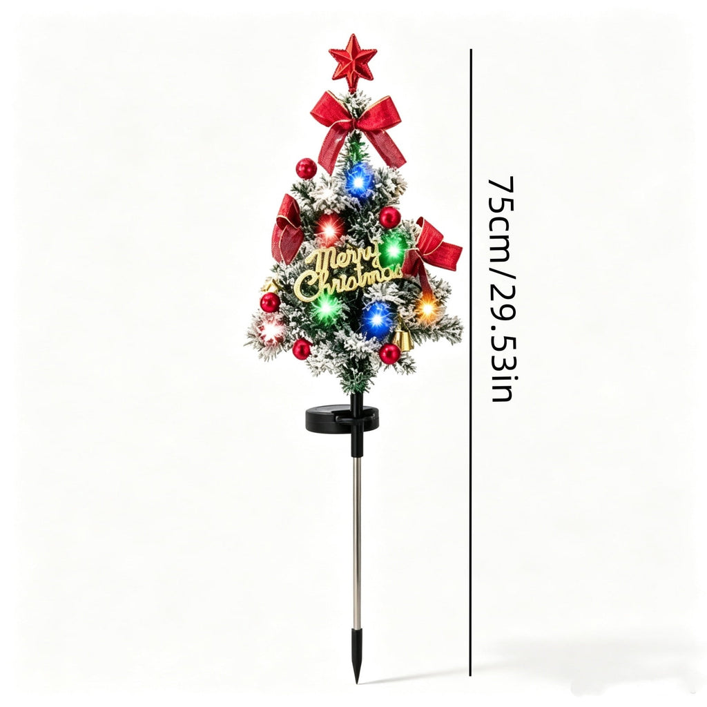 AuroraX Christmas Tree Christmas Decorations DIY 8 Lighting Modes Solar Waterproof Lighted Holiday Yard Stakes Indoor Outdoor Lights Patio Christmas Decorations
