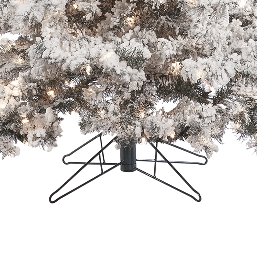 7.5 ft. Pre Lit Clear Lights Heavy Flocked Layered Spruce