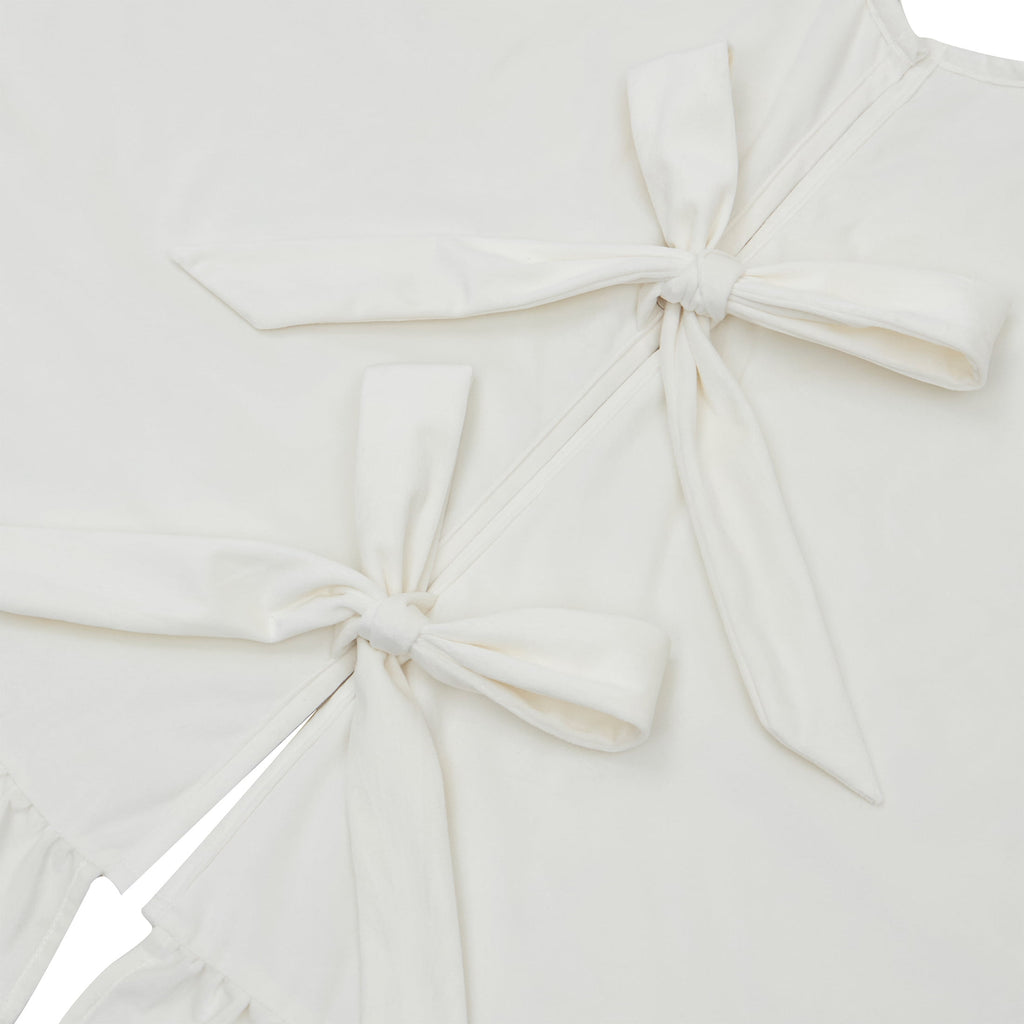 My Texas House Ruffle Ivory Velvet Christmas Tree Skirt, 60"