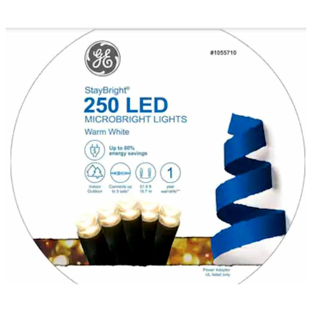 GE StayBright 250 LED Microbright Multicolor String Lights Green Wire 51.8FT