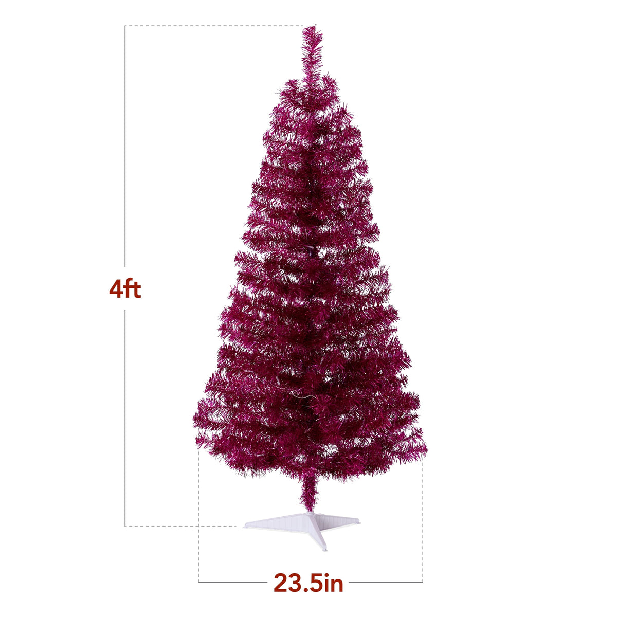Best Choice Products 4ft Prelit Colored Christmas Tree, Artificial Tree Holiday Decor w/ 70 LED Lights - Baby Blue Tinsel
